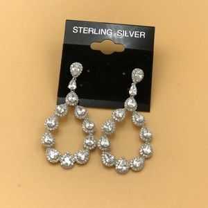 Sterling Silver CZ Earrings.